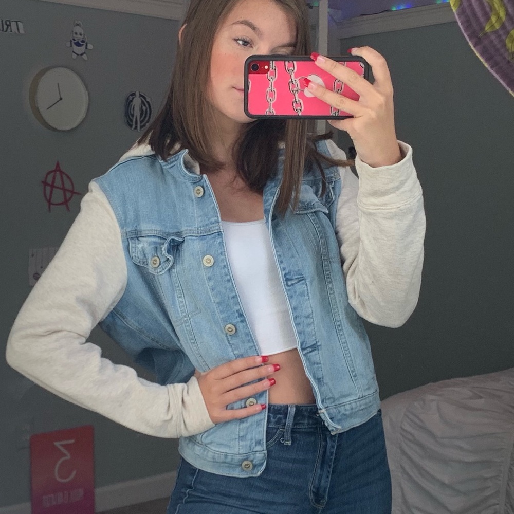 jean jacket sweatshirt